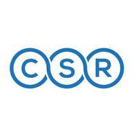 diseño del logotipo de la carta csr sobre fondo negro. concepto de logotipo de letra de iniciales creativas csr. diseño de carta csr. vector