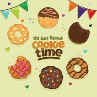 Girls Scout Cookies Party Concept vector