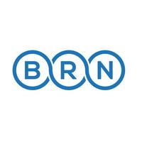 diseño de logotipo de letra brn sobre fondo blanco. concepto de logotipo de letra de iniciales creativas brn. diseño de letras brn. vector