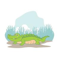 cute cartoon crocodile vector