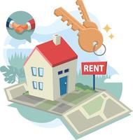 Rent house dealer vector illustration