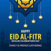 feliz eid al fitr fondo vector