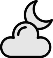 cloud moon vector illustration on a background.Premium quality symbols.vector icons for concept and graphic design.