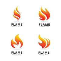 símbolo de logotipo de llama de fuego abstracto con color degradado