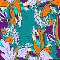 Floral seamless pattern with leaves, flowers and berries. vector