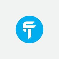 diseño de vector de logotipo de letra inicial tf o ft