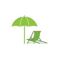 paraguas mesa mar logo vector