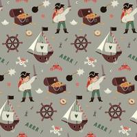 Pirate boy pattern vector