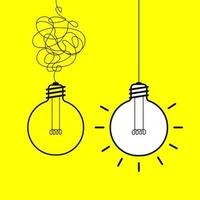 Idea concept, creative lightbulb sign hand draw style vector