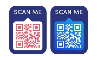Qr code sticker isolated on background vector