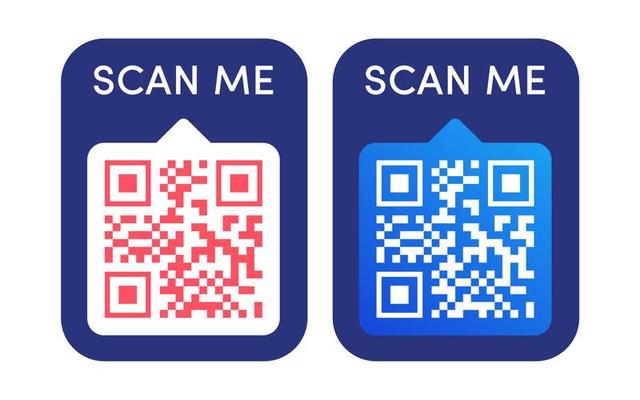 Qr code sticker isolated on background