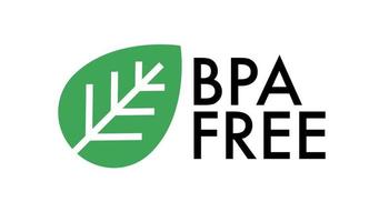 Bpa free label with leaf-no phthalates vector