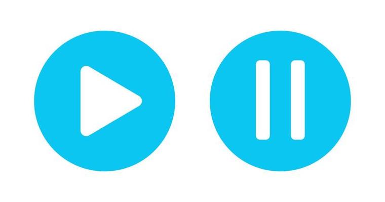 Play and pause icon ui interface