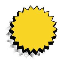 Sticker retro style yellow color vector