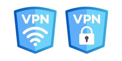 Shield VPN wifi and vpn lock icon sign vector