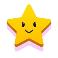 Star smile face cartooon style for kids game vector