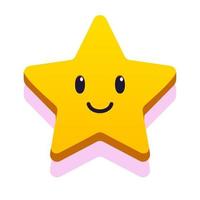 Star smile face cartooon style for kids game vector