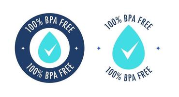 etiqueta de vector libre de bpa con gota de agua para plástico no tóxico