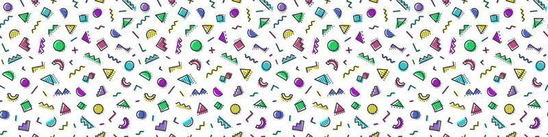 Memphis seamless pattern on white background vector