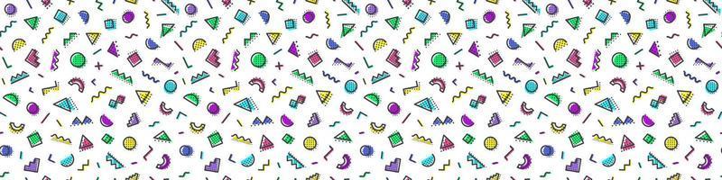 Memphis seamless pattern on white background vector