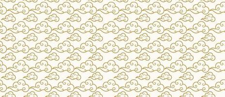 Seamless pattern of tibetan sky gold style vector