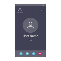 Phone call screen template for video conference vector