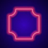 Neon vector frame red color on transparent background