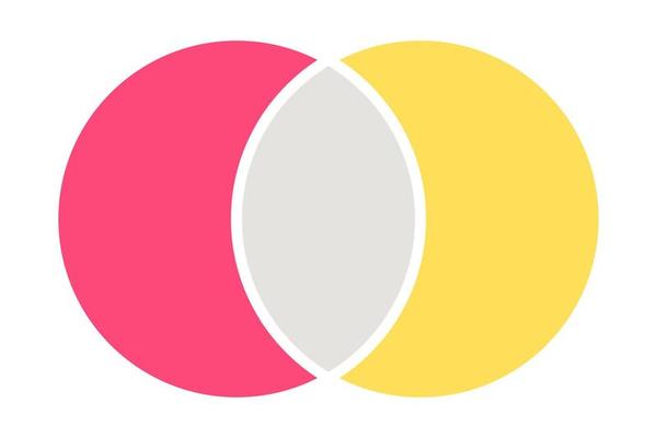 Venn diagram chart vector template