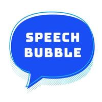 Vector speech bubble blue color for communication