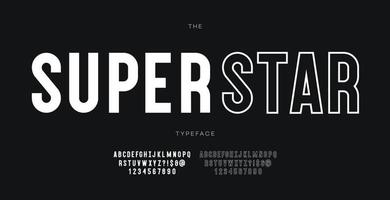 Vector font set trendy typography