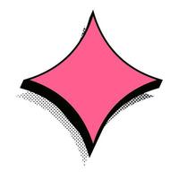 Sticker retro style pink color halftone shadow vector