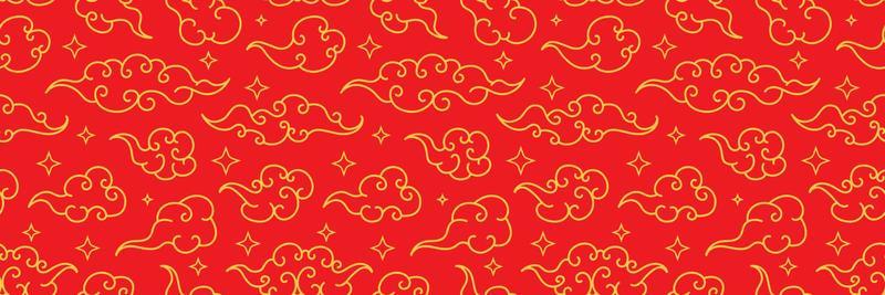 Tibetan sky seamless pattern elegant style red color
