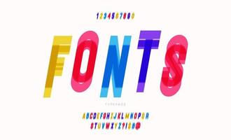 Vector font color layers multiply effect trendy typography