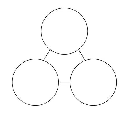 Venn diagram template line style for presentation