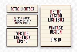 lightbox vector retro banner set diferente tamaño