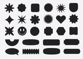 Sticker set retro hipster trendy cool style vector