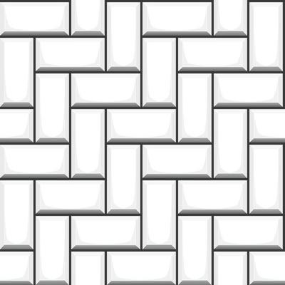 White herringbone subway tile seamless pattern