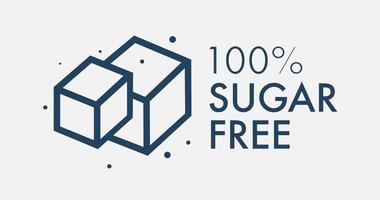 Sugar free vector label for cafe menu