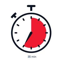 temporizador 35 minutos estilo de color de símbolo vector