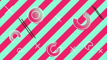 Trendy animated vintage abstract background in 80s and 90s style video
