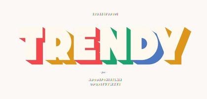 Vector trendy font 3d style modern typography