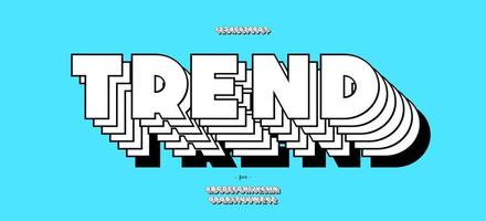 Vector trend font 3d style cool typography