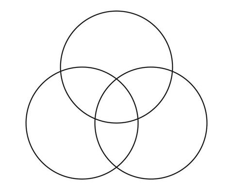 Venn diagram chart vector template three circle