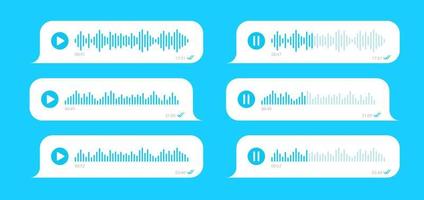 Voice message vector set ui interface