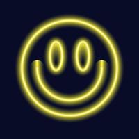 Smile sticker neon yellow color funny style 7224819 Vector