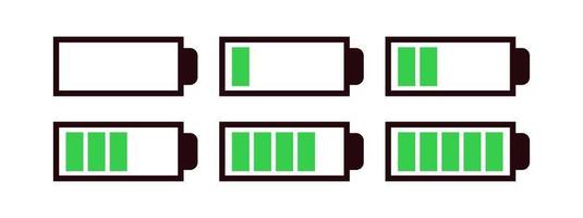 conjunto de batería vector símbolo diferente nivel