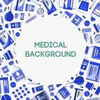 Ilustración de concepto de banner médico con cápsulas de medicina vector