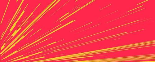 Comic book speed red yellow color lines vector