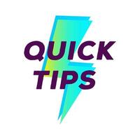 Quick tips lightning label vector modern gradient style