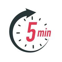 5 minutes timer symbol color style vector